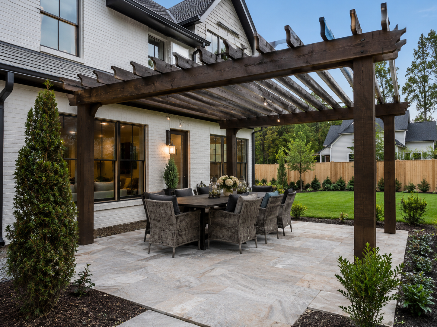 Modern wood pergola